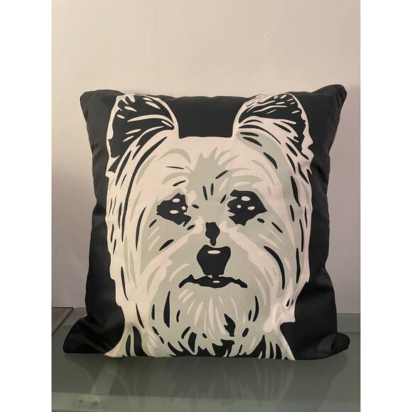 Naked decor Yorkshire terrier dog throw pillow yorkie home living room couch - Picture 1 of 5